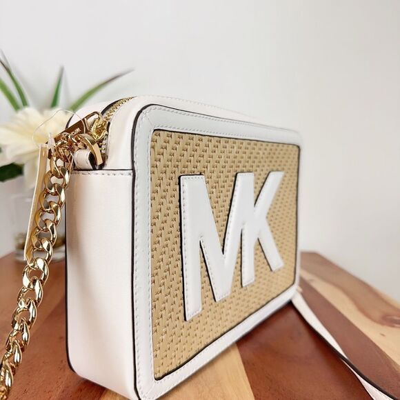 NWT MICHAEL KORS STRAW PYTHON CAPSULE CROSSBODY BAG - Picture 6 of 7